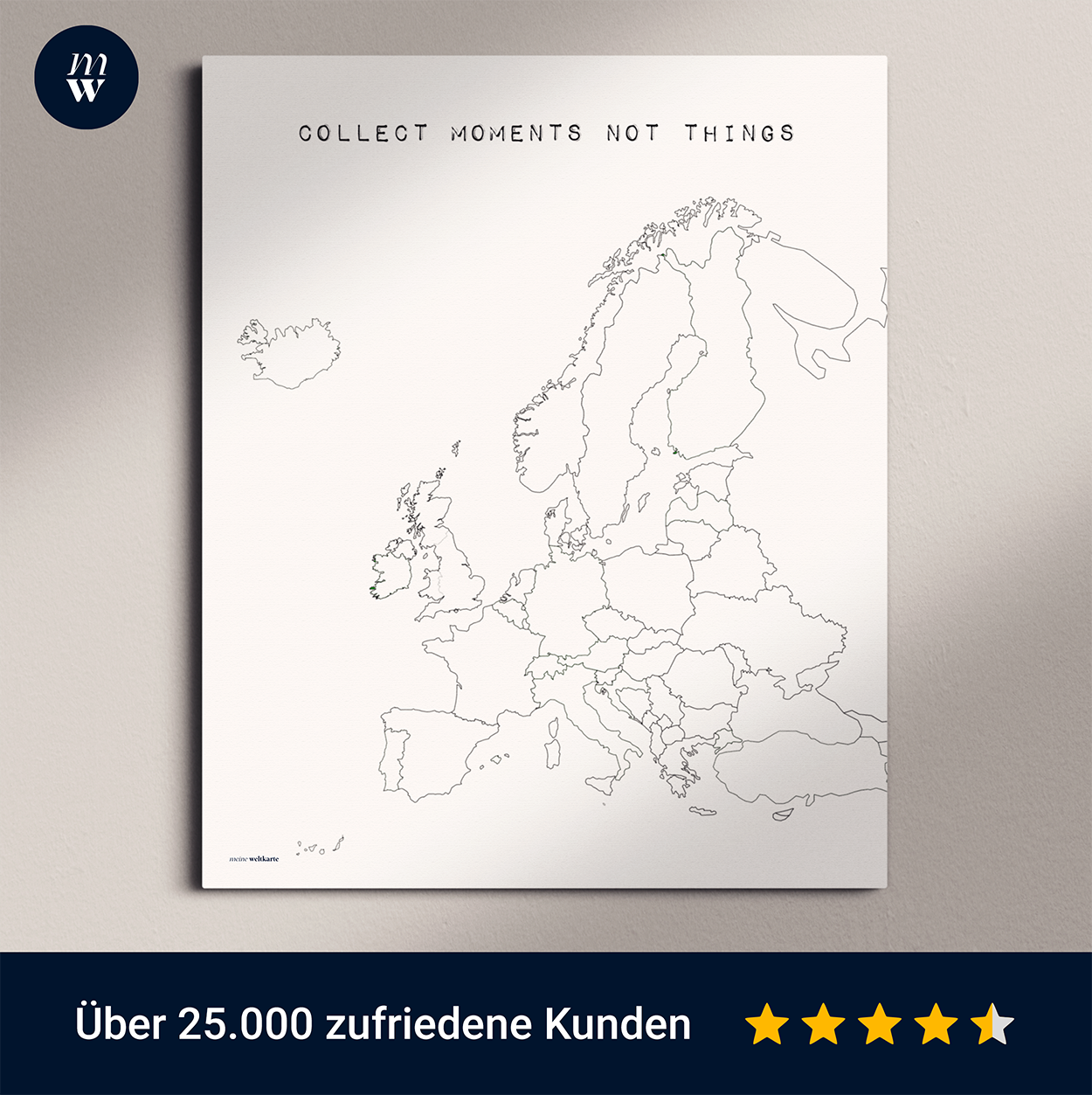 Europakarte "Collect moments, not things" #1