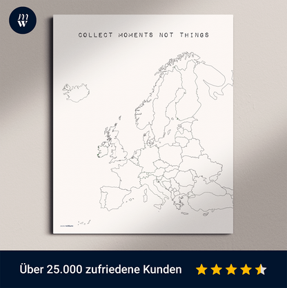 Europakarte "Collect moments, not things" #1
