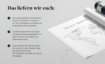 Weltkarte "Collect moments, not things"