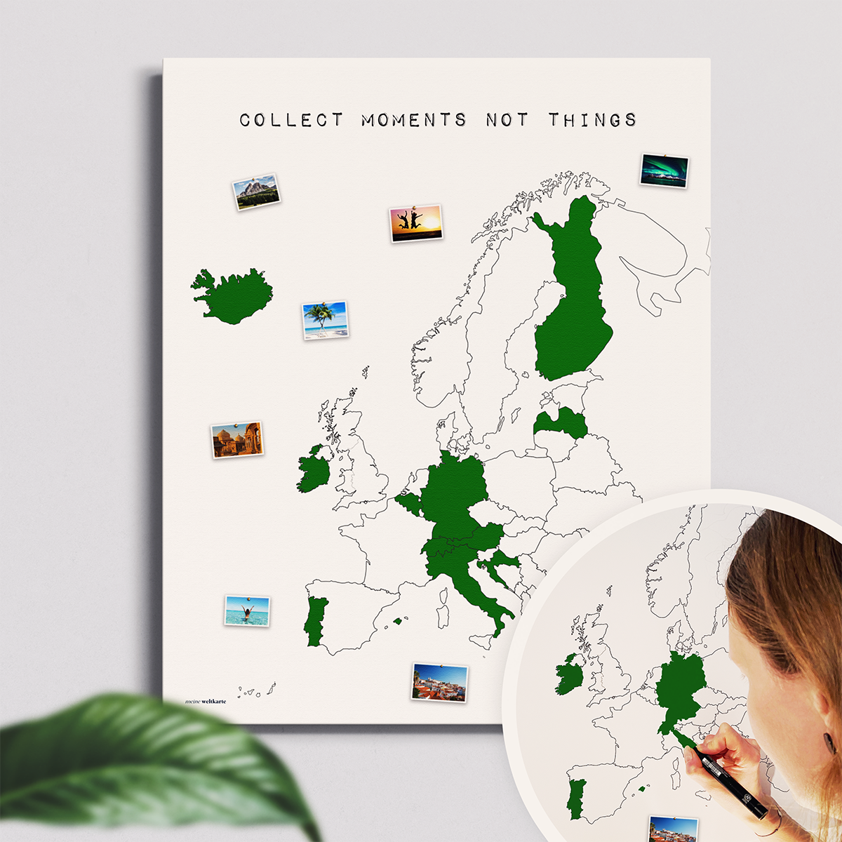 Europakarte "Collect moments, not things" #1