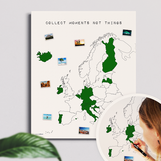 Europakarte "Collect moments, not things" #1