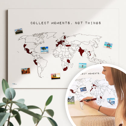 Weltkarte "Collect moments, not things"