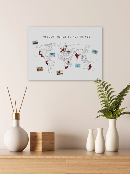 Weltkarte "Collect moments, not things"